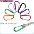 4PCS Black Carabiner Caribeaner Clip Aluminum D Ring Shape Carabeaner with 4PCS Keyring Keychain Hook. 