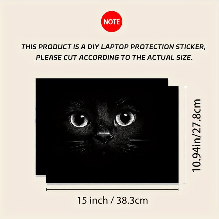 2-Piece%20Cat%20Laptop%20Art%20Decal%20Case,%20Universal%20Netbook%20Skin%20Sticker%20Non-Repeatable%20Make%20Tian's%20Laptop%20Skin%20-%20Image%203