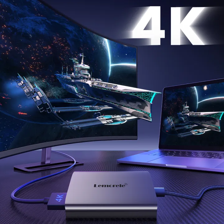 Lemorele%20HD20%204K%20USB%20C%20Hub%20for%20Macbook%20MST%20Docking%20Station%20Triple%20Display%20USB-C/A%20to%202x%20HDMI%20Aluminum%20Body%20Braided%20Cable%20-%20Image%203