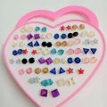 72/Pieces which is 36/Pairs of Studs, Random Earrings, Cartoon heart shape packing Hypoallergenic Plastic and metal Stud Earrings Set for Women Girls. 