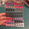 For/Color Labubu Eye Stickers Demon Slayer Series Handmade Original Labubu V1v3 Exquisite Flower Eye Stickers Doll Accessories. 