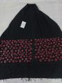 Women's Bat-Wing Style Printed Fleece Shawl. 