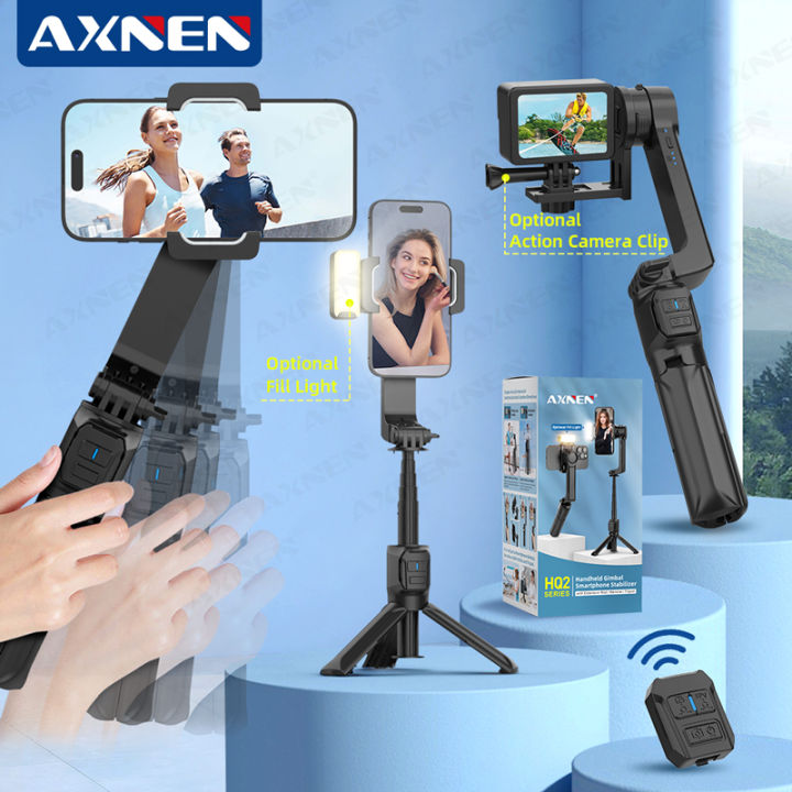 AXNEN HQ2-SE Smartphone Gimbal Stabilizer Handheld Mobile Shooting Stabilizer for Action Cameras Android iPhone Video Vlog