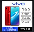 Vivo Y85 4gb RAM 64gb Memory Charger back cover and packing box. 