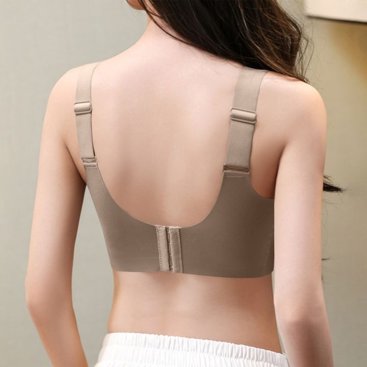 Plus%20Size%20Front%20Closure%20Bralette%20Comfortable%20Wireless%20Bra%20Soft%20Cup%20Lace%20Underwear%20Seamless%20Thin%20Strap%20Lightweight%20Camisole%20-%20Image%203