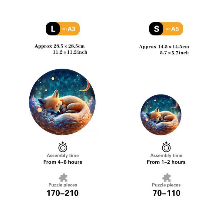 Sleeping%20Fox%20Round%20Wooden%20Puzzle%20Art,%20Uniquely%20Animal%20Shaped%20Pieces%20Wooden%20Toy,%20%20%20Home%20Decor%20Family%20Game%20-%20Image%202