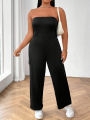 Plus Size Women's Plunge Sleeveless Jumpsuit Yoga Wear One-piece Pants Sports Fitness Outdoor Summer Best Choice. 