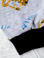 New Spring Autumn Children's Homewear Set Grey Long sleeved Pants Set Boys Girls Pajamas excavator Nightwear. 