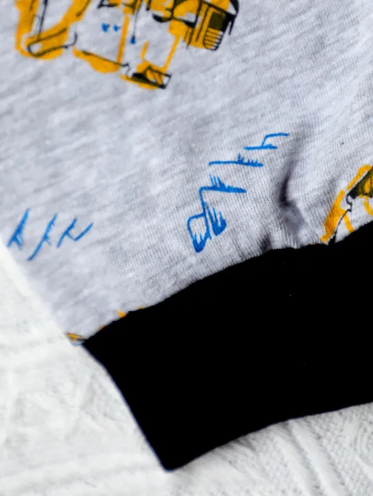 New%20Spring%20Autumn%20Children's%20Homewear%20Set%20Grey%20Long%20sleeved%20Pants%20Set%20Boys%20Girls%20Pajamas%20excavator%20Nightwear%20-%20Image%205