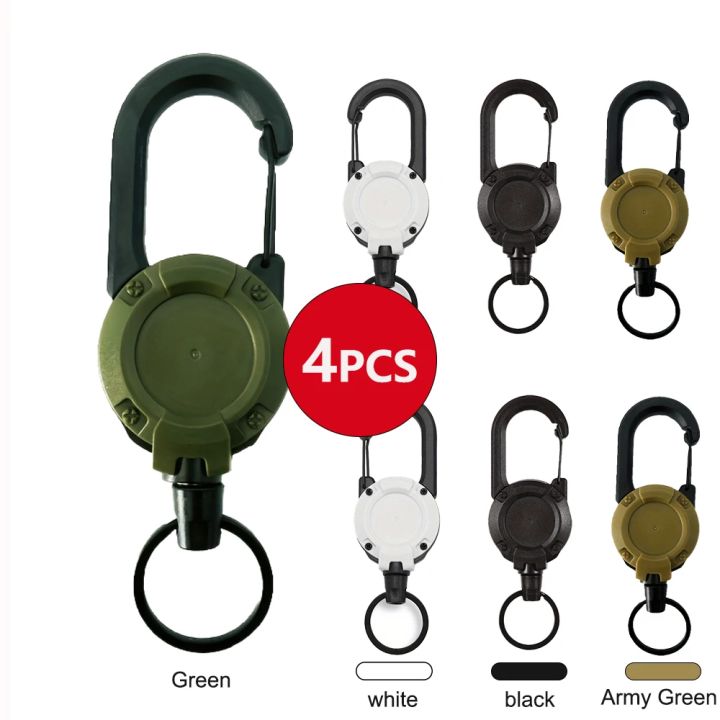 1/2/4pcs%20Extendable%20Retractable%20Holders%20Keychain%20Badge%20Reels%20Heavy%20Duty%20Clip%20With%20Carabiner%20Key%20Chain%20For%20Men%20Outdoor%20Bags%20-%20Image%202