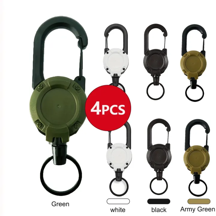 1/2/4pcs%20Extendable%20Retractable%20Holders%20Keychain%20Badge%20Reels%20Heavy%20Duty%20Clip%20With%20Carabiner%20Key%20Chain%20For%20Men%20Outdoor%20Bags%20-%20Image%202