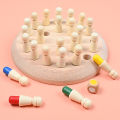 Wooden Memory Match Stick Chess Color Table Game Board Puzzles Montessori Educational Toy Cognitive Ability Learning Toys. 