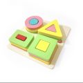 Wooden Geometric Shape Matching 5 Column Blocks Montessori Educational and Learning Toys (16 Pcs & 20Pcs Sets). 