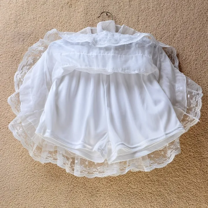 Short%20skirt%20white%20lace%20cake%20skirt%20skirt%20skirt%20female%20summer%20high%20waist%20thin%20a%20line%20skirt%20princess%20puffy%20skirt%20-%20Image%203