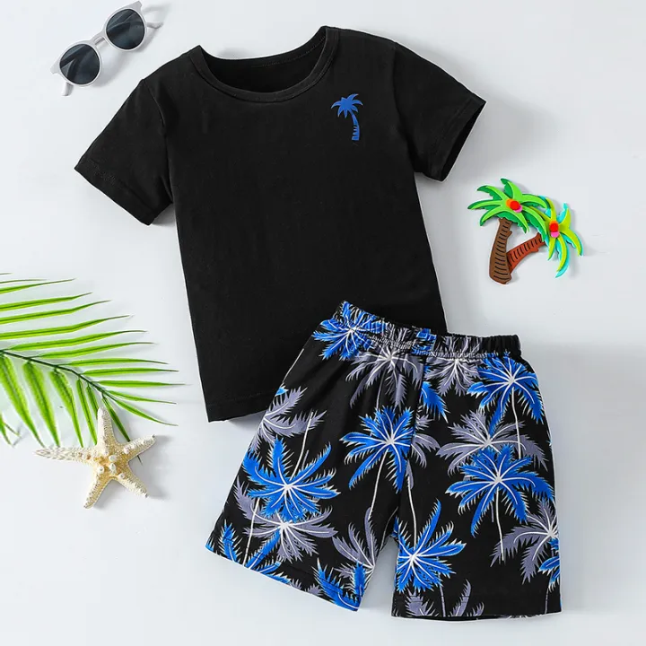 2-Piece%20Children's%20Summer%20Casual%20Minimalist%20Set%20for%20Boys%20and%20Girls,%20Comfortable%20Round%20Neck%20Short-Sleeved%20Top,%20Versatile%20Shorts%20-%20Image%202