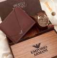EMPORIO ARMANI..
WATCH & WALLET SET.
HIGH QUALITY EMPORIO ARMANI WATCH MOST DEMANDING GIFT SET.
Man's gift set... Gift pack for Man. 