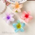 Flower Hair Clips For Girls Stylish Korean | Fancy Hair Claw Clips For Girls Korean |Korean Flower Gradient Egg Large Candy Colour Hair Claw Clips Catchers For Girls. 
