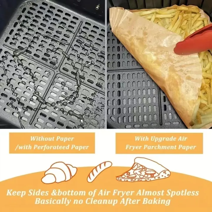 50/100pcs%20%20Air%20Fryer%20Disposable%20Paper%20Liners%20Non-stick%20Parchment%20Paper%20For%20Frying%20Baking%20Cooking%20Roasting%20Kitchen%20Accessories%20-%20Image%206