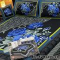 New Style 4Pc 3D Panel Bedsheet Crystal Cotton Bed Sheets King Size Bedsheet. 