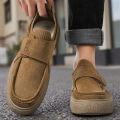 Outdoor Fashion Sports Walking Board Shoes New Fashion Platform Suede Leather Mens Casual Shoes High Quality Men's Thick Bottom. 