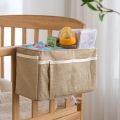 Cotton Linen Book Storage Bag, Bedside Storage Hanging Bag, Bedside Miscellaneous Storage Bag, Wall Storage Hanging Bag. 