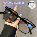 2pcs Fashion Photochromic Square Reading Glasses, Casual Style for All Face Types, Magnification From +1.0 To +4.0. 