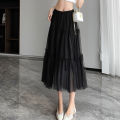 2026 Fashion A- Line Half Skirt Women's Summer New Style High waist Midi Length Cake Skirt Korean Style Fashion Pleated Skirt. 