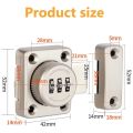 Password Rotate Bolt Latch 3 Digit Combination Home Security Latch Gate Latches Door Keyless Lock Twist Rotating Barrel Locks.