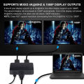 4K HDMI-compatible 1x2 Splitter Switch 1 in 2 Out Video Distributor Amplifier Dual Display for Box PC Monitor Projector Laptop. 