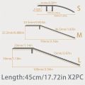 2 Pcs 17.72" Modular Wheelchair Ramp, Lightweight Aluminum Anti-Slip Ramp, Easy Clean For Robot Vacuum Doorway Curb Home Use. 