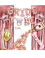Bachelorette Party Decorations - 34pcs Bride To Be Decoration Set Combo | Bride To Be Foil Balloon Banner | Bride To Be Sash And Crown | Rose Gold Metallic Balloons | Bride To Be Props. 