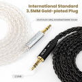 KBEAR AUX08 8 cores  HiFi AUX earphone Audio Cable Speaker cable 3.5mm Male to Male Aux Cable For Phone Headphone Car MP3. 