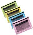 Colorful Double Layer canvas Cloth Zipper Paper File Folder Book Pencil Pen Case Bag File Document Bags. 