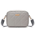 Women's Quilted Embroidered Crossbody Bag - Trendy Fashion in Tofu Leather, Available in Solid Colors..