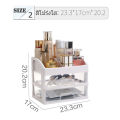 23.3cm wide 3 layer cosmetic display stand makeup organizer storage box with drawer-friendly. 
