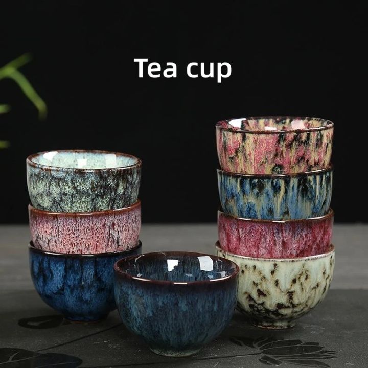Ceramic Teacup 60ML Chinese Style Tea Cup Mini Tea Set Kitchen Dining Bar Espresso Coffee Cups Household Office Cup Tableware