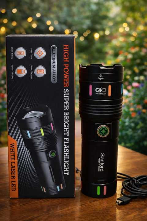 Sanford%20Torch%20Light%20%E2%80%93%2030000mAh%20Powerful%20LED%20rechargeable%20%20Flashlight,%20-%20Image%202
