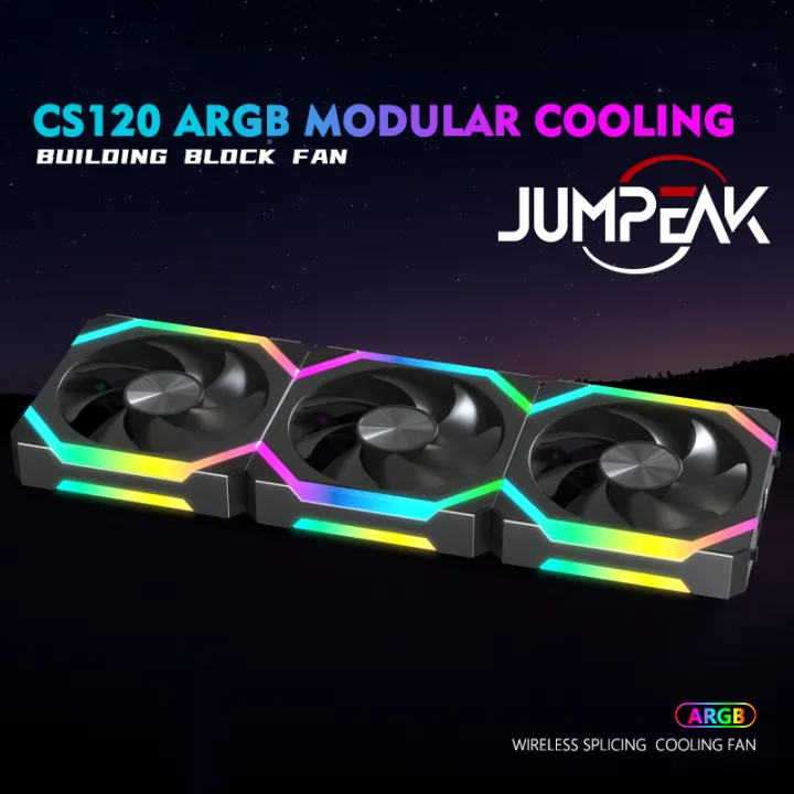 JUMPEAK%20CS120%20ARGB%20Cooling%20Fan%20360mm%20240mm%20Modular%20Stackable%20Splicing%20PWM%20Silent%20120mm%20RGB%20Fans%20For%20Gaming%20PC%20Case%20Water%20Cooler%20-%20Image%204