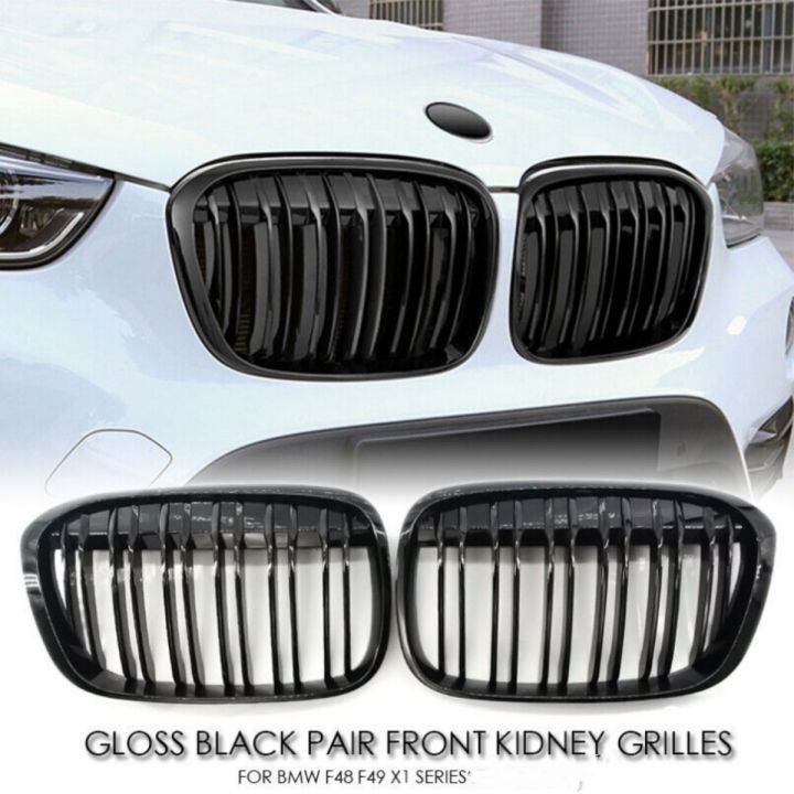 Double Line Car Front Bumper Kidney Grill Grilles For BMW X1 F48 F49 ...