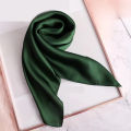 Luxury Solid Square Scarf For Women 60cm Satin Neck Hair Tie Band Bag Warp Soft Neckerchief Hijabs Head Female Foulard. 