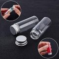 17 14ml Vials Tiny Glass Bottles Clear Empty Jars with Aluminum Top Screw Lids Small Mini Message Sample Bottle.