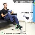 Fitness Mini Cycle Pedal Exerciser with Fixing Straps Adjustable Resistance Levels and Digital Display Compact & Portable Design (Black).