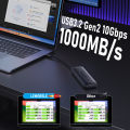 Lemorele SD5 10Gbps USB C NVMe M.2 SSD Enclosure 4TB Portable External Hard Drive Case with Built-in Cable USB 3.2 Gen2.