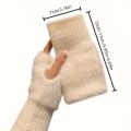 Women's Long Fleece Winter Gloves, Soft Warm Hand Warmer with Elastic Cuffs, Comfortable Cold Weather, Outdoor & Casual Wear.