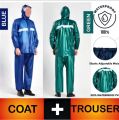Rain Suit 2 Piece Imported China / Full Water Wind Proof PVC Rubber Stuff / Zip + Button Front Unisex Hooded Design Raincoat / Bike Suit. 