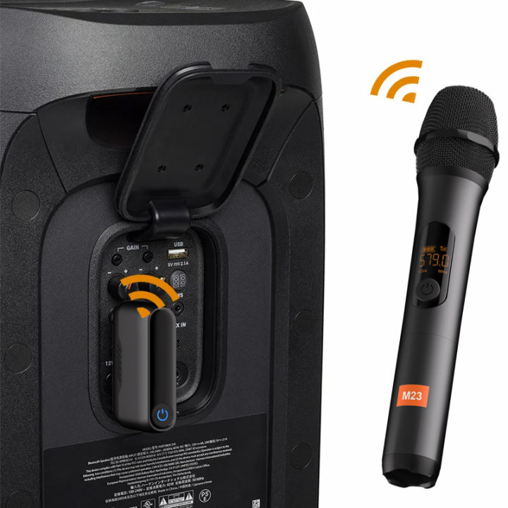 Wireless%20Microphone%20M23%20UHF%202%20Channel%20Karaoke%20System%20With%20Rechargeable%20Receiver%20Cordless%20Handheld%20Mic%20For%20Church%20Party%20Speaker%20-%20Image%205