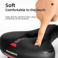 ROCKBROS Bicycle Saddle Rainproof PU Surface Soft Memory Sponge Shockproof Cycling Seat MTB Saddle Reflective Bike Saddle Seat. 