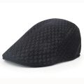 Mesh Hat Men Newsboy Flat Cap Simple Plain Color Mesh Cap Breathable Summer Hunting Driver Golf Beret Mesh Hat. 