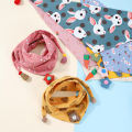 Winter Children's Triangle Scarf Double Layer Bear Scarf Baby Soft Cotton Lining Scarf Kids Autumn Collar for Boys Neckerchief. 