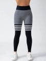 Women Gym V-back Line Yoga Pants Butt Lifting Fitness Athletic Workout Scrunch Leggings Outdoor Sports Tights. 